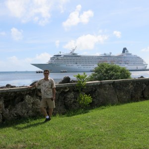 Our cruise ship in the background