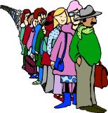 PEOPLE STANDING IN LINE 1